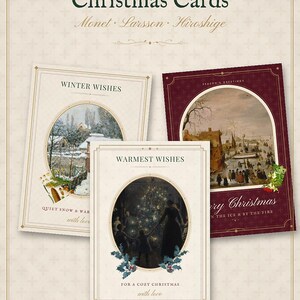 Printable Christmas Cards Set of 12, Vintage Botanical Holiday Greeting Cards, Instant Download Rustic Xmas Card Bundle image 5