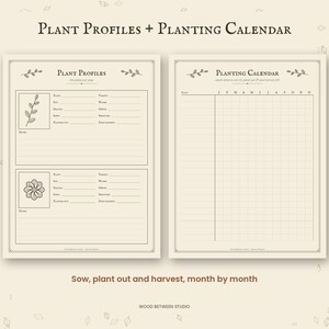 Garden Planner Printable, Vegetable Garden Journal, Planting Calendar, Seed Inventory, Garden Layout, Harvest Log, Botanical PDF image 3
