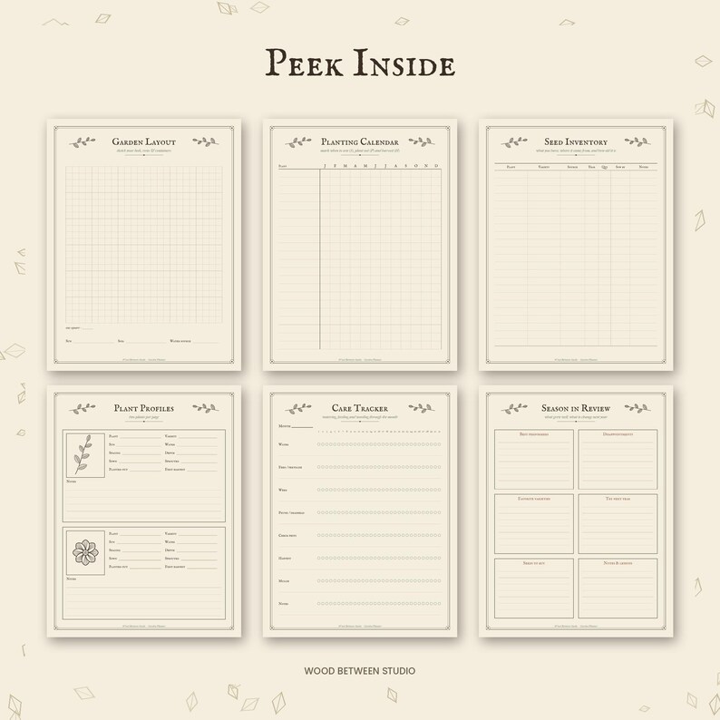 Garden Planner Printable, Vegetable Garden Journal, Planting Calendar, Seed Inventory, Garden Layout, Harvest Log, Botanical PDF image 2