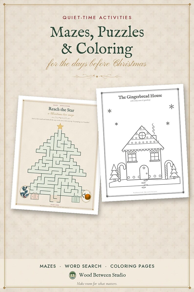 Christmas Activities for Kids Printable, Letter to Santa, Nice List Certificate, Reindeer Food Tags, Mazes, Word Search, Coloring Pages image 8
