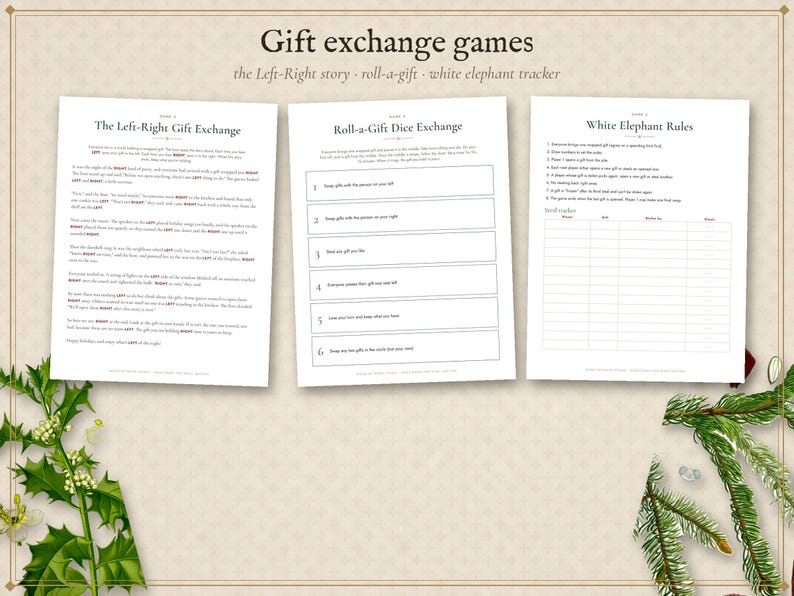 Pacchetto di giochi stampabili per feste di Natale, 24 giochi per amici, quiz a tema natalizio, bingo cinematografico, gioco di scambio regali, giochi di Capodanno immagine 4