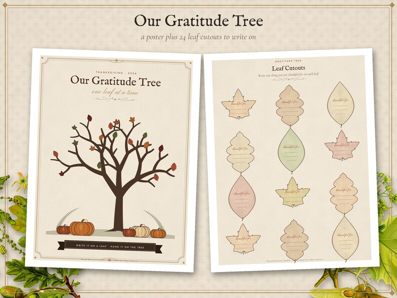 Thanksgiving Printable Table Set and Games, Place Cards, Menu and Family Activities, Instant Download image 4