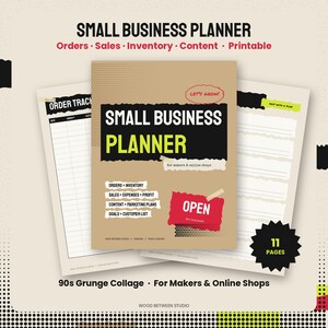 Small Business Planner Printable, Order Tracker, Online Shop Seller Planner, Inventory, Sales and Expense Tracker, Content Planner