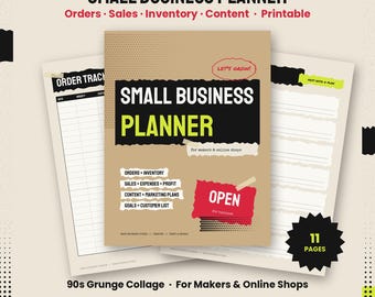 Small Business Planner Printable, Order Tracker, Online Shop Seller Planner, Inventory, Sales and Expense Tracker, Content Planner