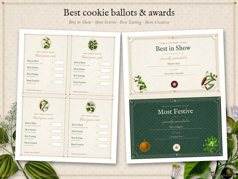 Christmas Cookie Exchange Kit Printable, Cookie Swap Party Invitation, Labels, Recipe Cards and Rules image 5