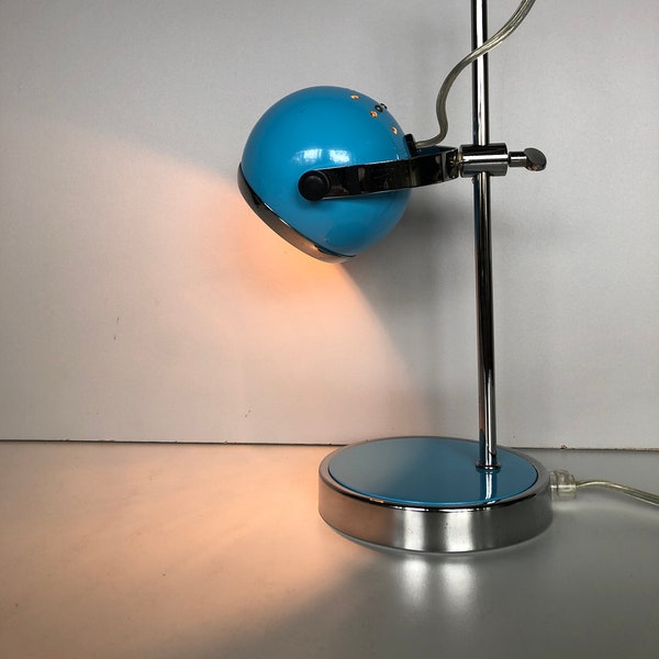 VINTAGE69 - Desk lamp - Table lamp - Light blue - 1990 - Mid Century - French Design - Space Age - Night lamp - Eyeball