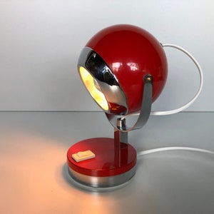 VINTAGE69 - Eyeball lamp - Desk lamp - Red - 1970 - Atomic Desk lamp - Space Age - Mid Century