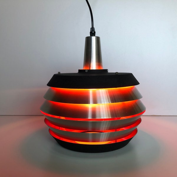 VINTAGE69 - Lakro - Dutch Design - XL Lamella hanging lamp - Orange - Carl Thore style - Space Age - Ufo - 1960 - Hanging lamp - Amsterdam