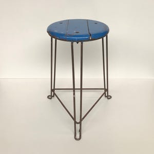 VINTAGE69 - Tomado stool - Wood - Steel - Jan van der Togt - 1950s - Stool - Industrial Stool - Tripod - Tabouret