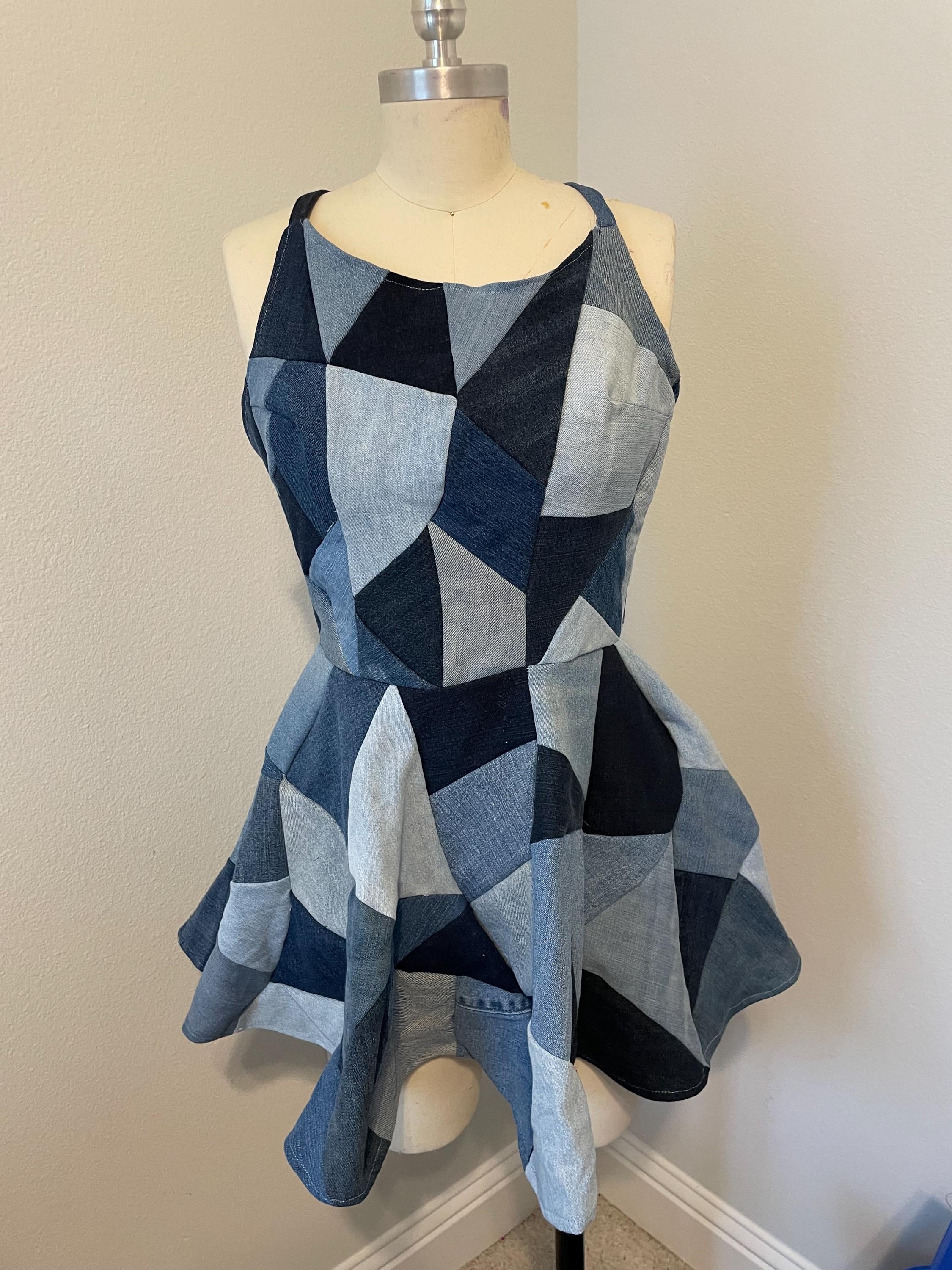 Upcycled Denim Dress - Etsy
