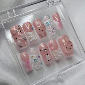 Chibi Kawaii Press on Nails | 3D Nail Designs | Handmade Luxury Press On Nails | Custom Hand Painted Nails | High Quality & Durable