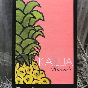 Pineapple Postcard - Pineapple Painting Postcard Art Hawaiian Postcards Kailua Postcards