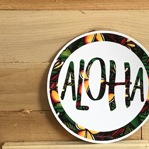 Aloha Plumeria Vinyl Sticker