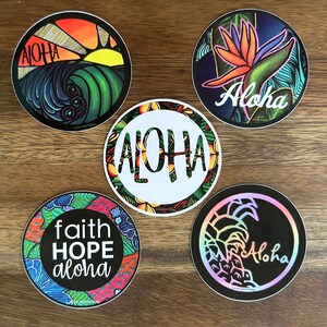 Pack of 5 Aloha Vinyl Stickers