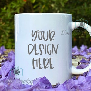 White Mug Mockup, Rustic Summer Flowers Hot Chocolate Product Mockup, Outdoors 11oz Coffee Mug Mockup, Cup Mockup, Graphic Design Mock Up