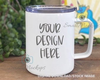 Mockup reismok: roestvrijstalen koffiemok van 10 oz (digitale download)