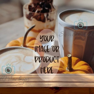 Fall Blank Mockup Background, Fall Décor Rustic Table Mockup, Thanksgiving Pumpkin Shelf Background, Autumn Backdrop Photo, Halloween Mockup