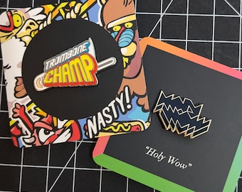 Trombone Champ & Holy Wow Studios Hard Enamel Pin Pack!