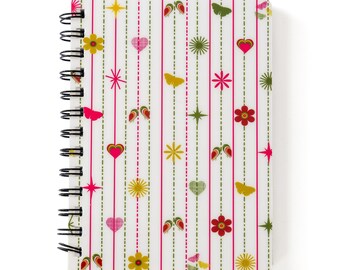 Pink Tiki Spiral Notebook 5x7"