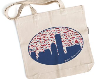 Boston Skyline Tote Bag | Organic Cotton | Boston Souvenir