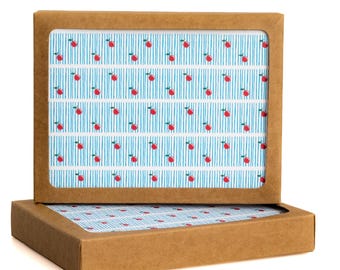 Cherry Note Card Set, 8 Cards with Envelopes