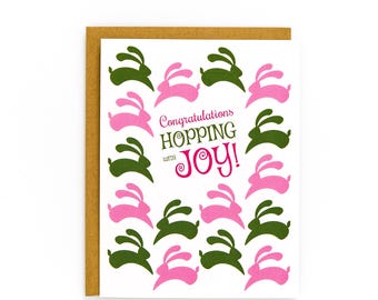 Bunny Pink Congratulations Card