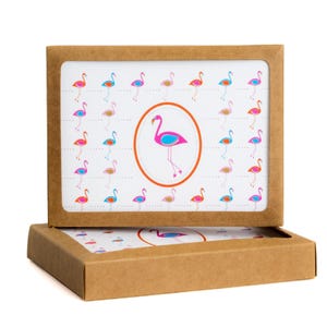 Flamingo Note Card Set, 8 Cards with Envelopes