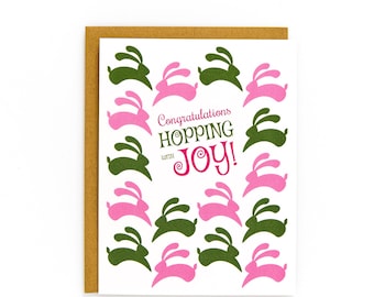 Bunny Pink Congratulations Card