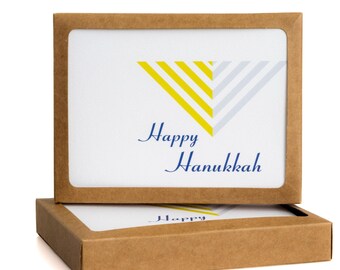 Happy Hanukkah Note Card Set, 8 Cards with Envelopes Menorah