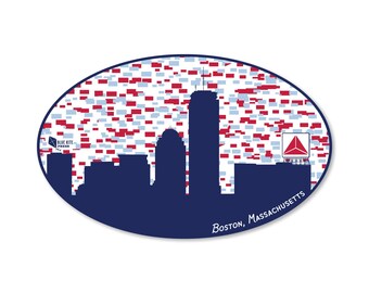 Boston Skyline Sticker with Citgo Sign