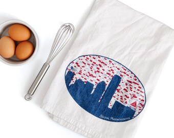Boston Skyline Flour Sack Towel | Boston Souvenir | 28x29"