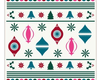 Christmas Paper Coasters, Set of 8 in Pink