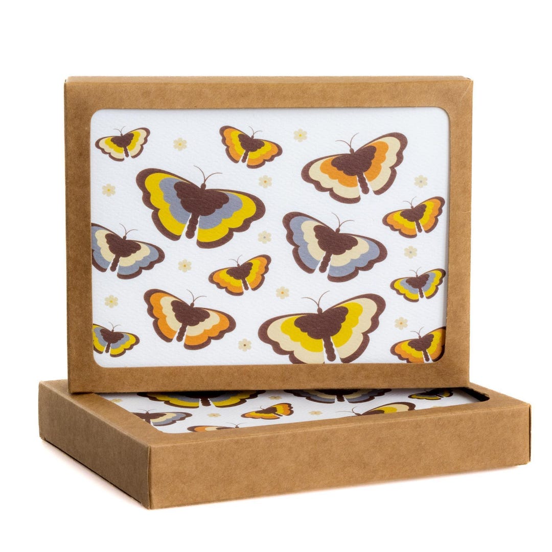 Butterfly Note Card Set 70s Boho 8 Cards & Envelopes - Etsy