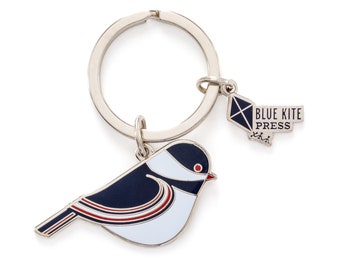 Chickadee Enamel Keychain