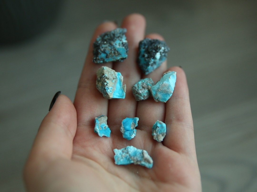 126ct Rough Turquoise Gemstones, Set of 9, Best Quality Natural ...