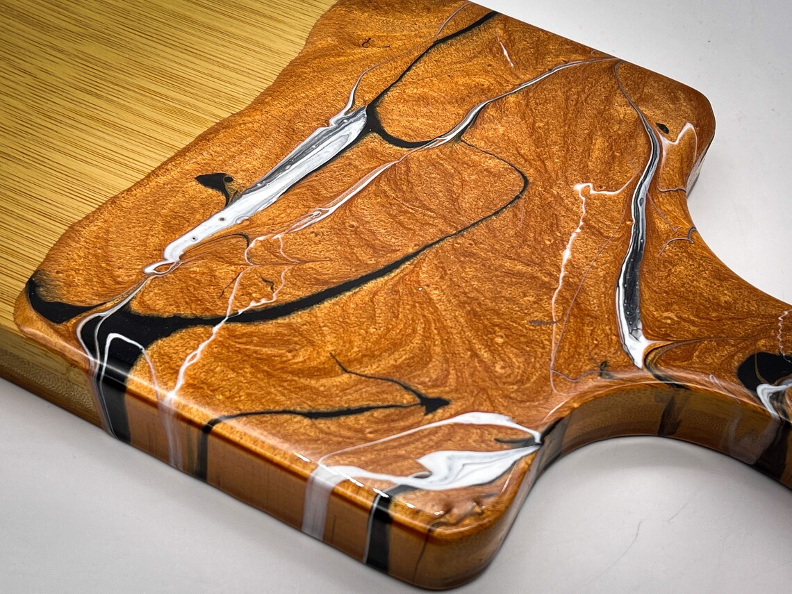 Epoxy resin board bamboo serving board cutting board Etsy
