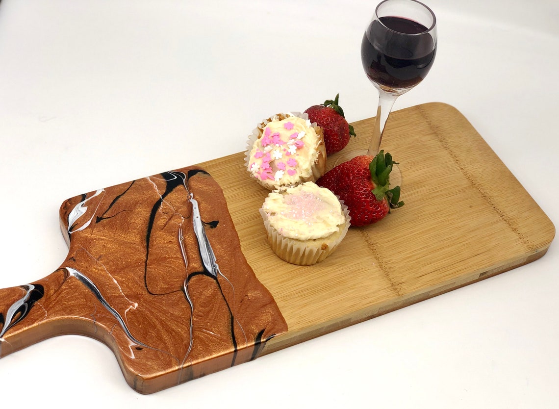 Epoxy resin board serving board cheese board cutting board Etsy