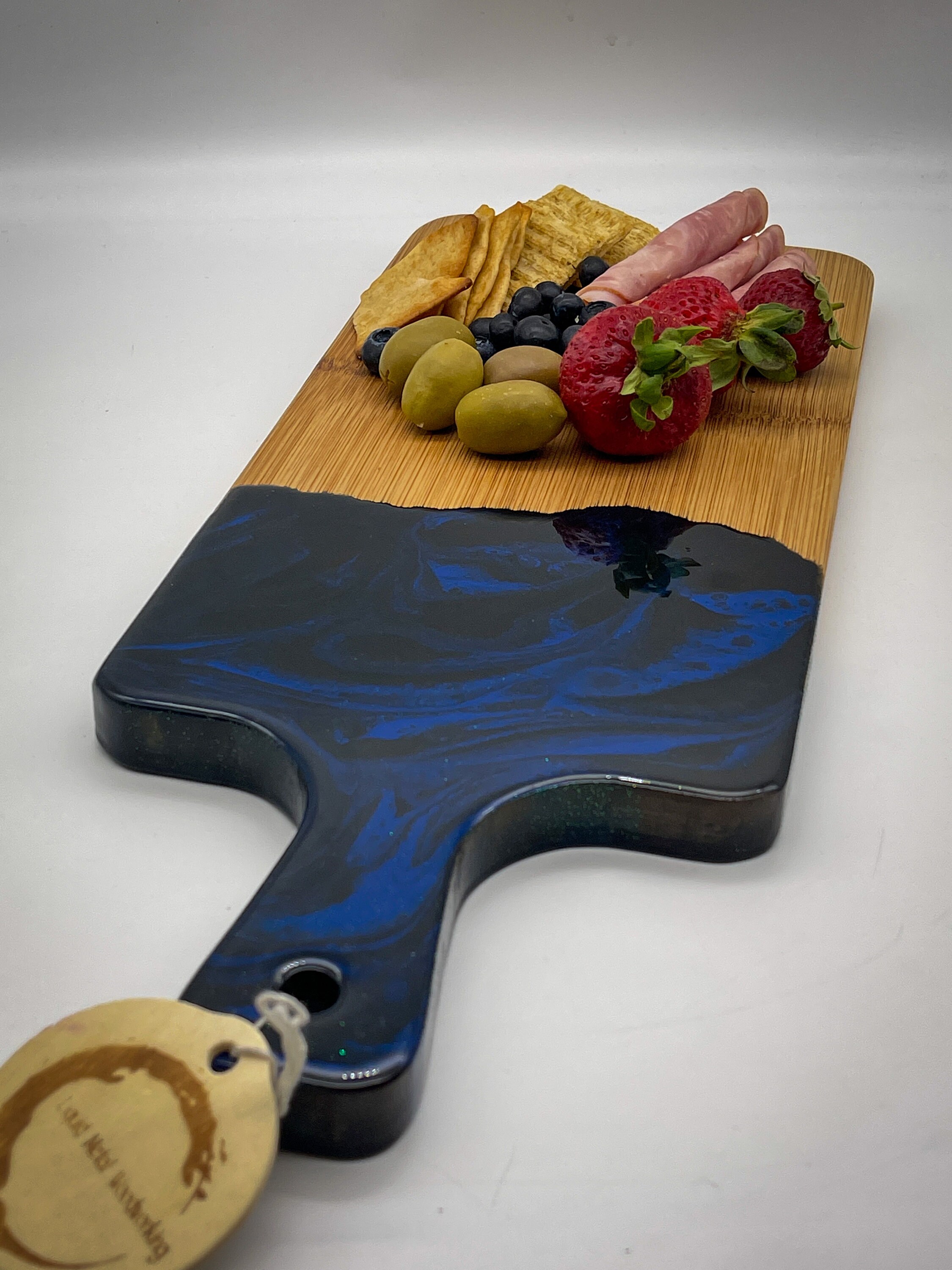 Blue Bamboo Board Bamboo Board Cutting Board Epoxy Resin Etsy