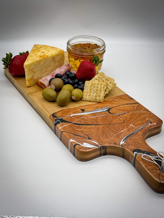 Epoxy resin board bamboo serving board cutting board Etsy