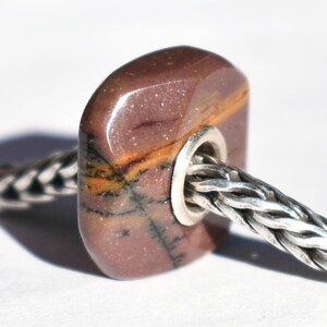 Mookaite Jasper soft-faceted nugget, semi-precious gemstone charm bead 15.3mm - fits most European charm bracelets