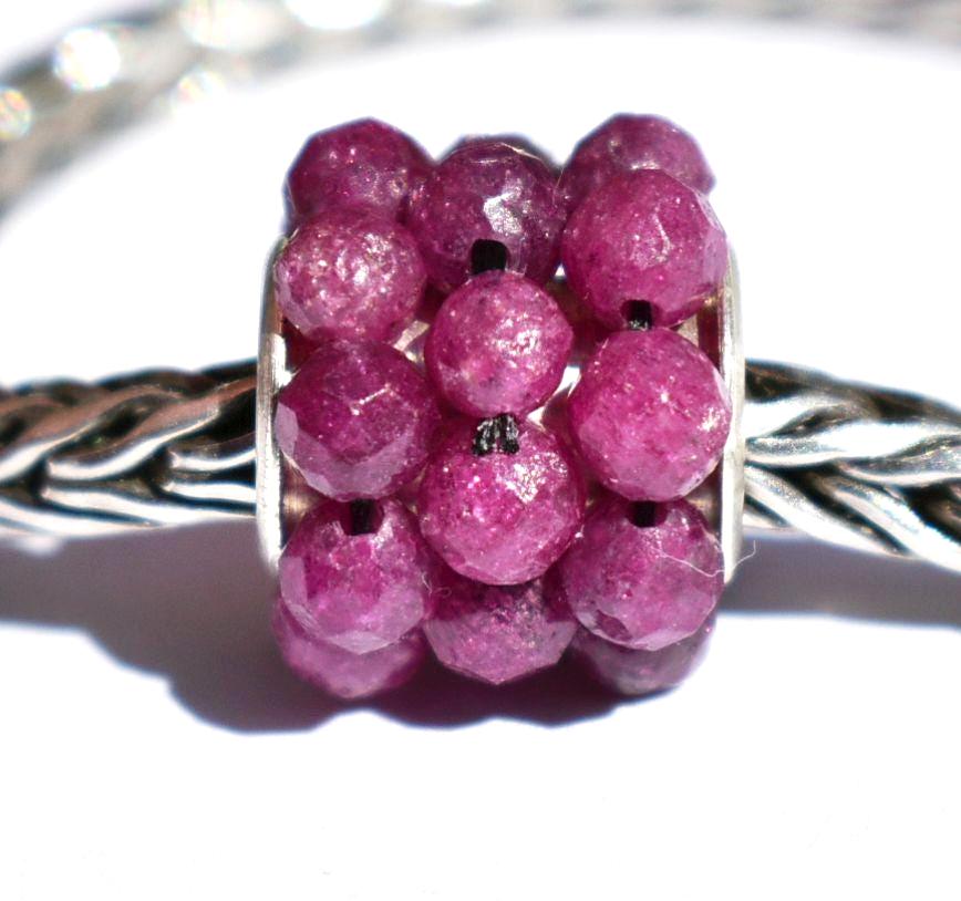 1.75 CTW Classic Round Ruby and Diamond Tennis Bracelet in 14K White Gold