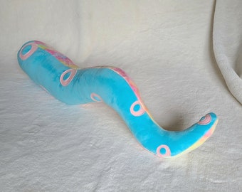 3' Tentacle Plush Pillow - Tie Dye & Light Blue