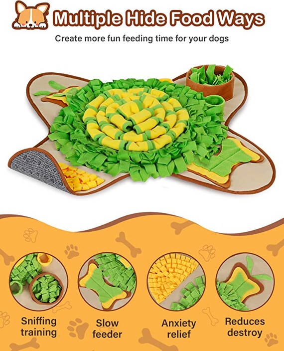 HOPET Snuffle Mat for Dogs Large Breed, Interactive Puzzle Dog Food Mat,  Easy to Clean, Durable, Mental Stimulation & Slow Feeding Game for All