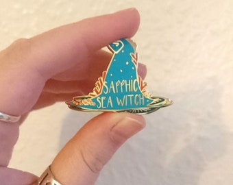Sapphic Sea Witch Enamel Pin Badge
