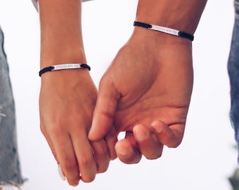 Stronger With You Engraved Bar • Couple bracelets • Matching Bracelets • Meaningful Gift • Bracelets Sold Separately