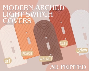 Modern Arched Light Switch and Outlet Covers in Earth Tones