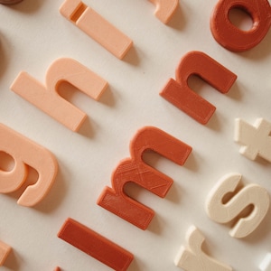 Lowercase Earth Tone Alphabet Fridge Magnets, Montessori, Functional Toys, Learning Toys, Aesthetic Toys, 3D Printed Plastic