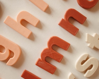 Lowercase Earth Tone Alphabet Fridge Magnets, Montessori, Functional Toys, Learning Toys, Aesthetic Toys, 3D Printed Plastic