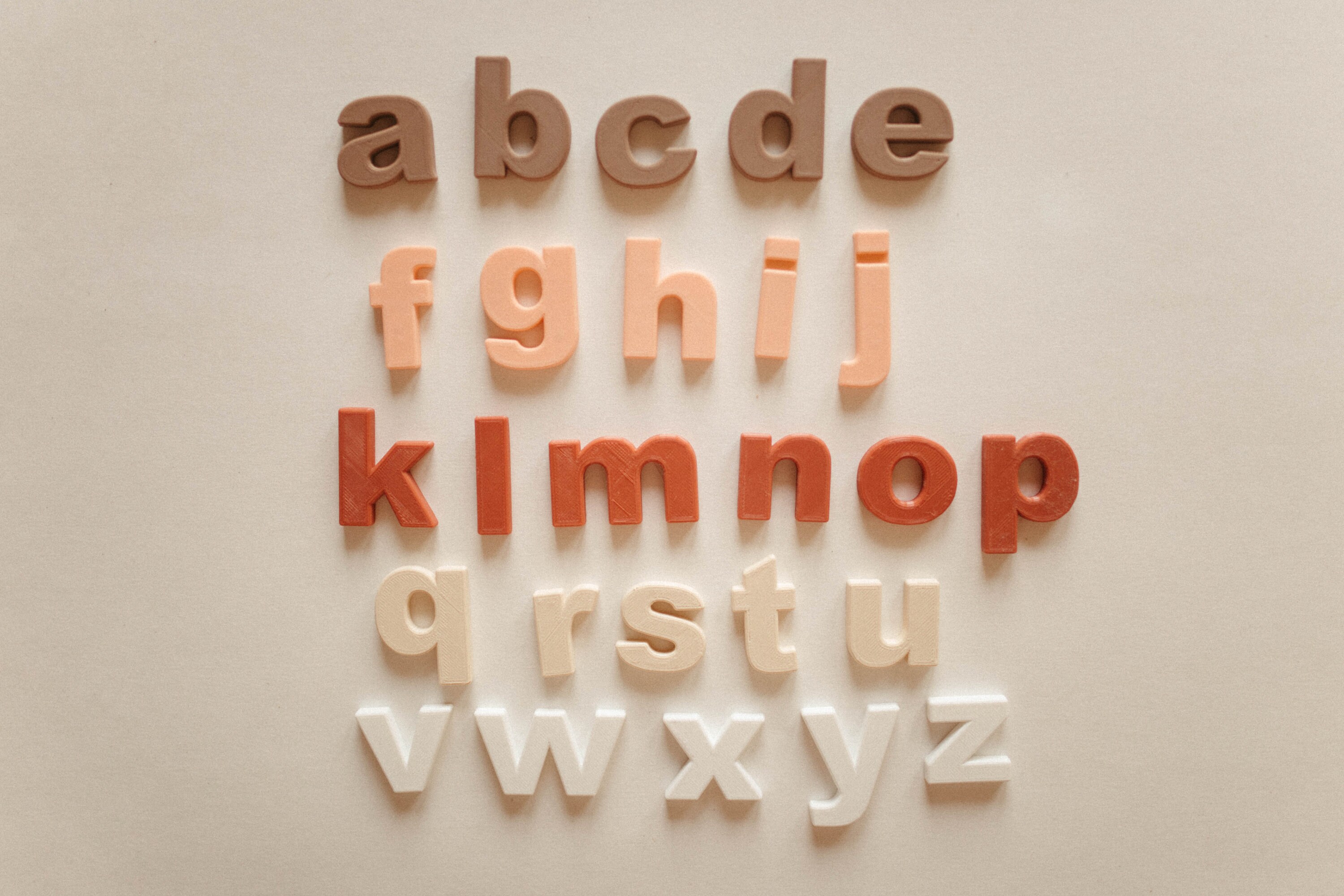 Extra Letters Lowercase Earth Tone Alphabet Fridge Magnets, Montessori ...