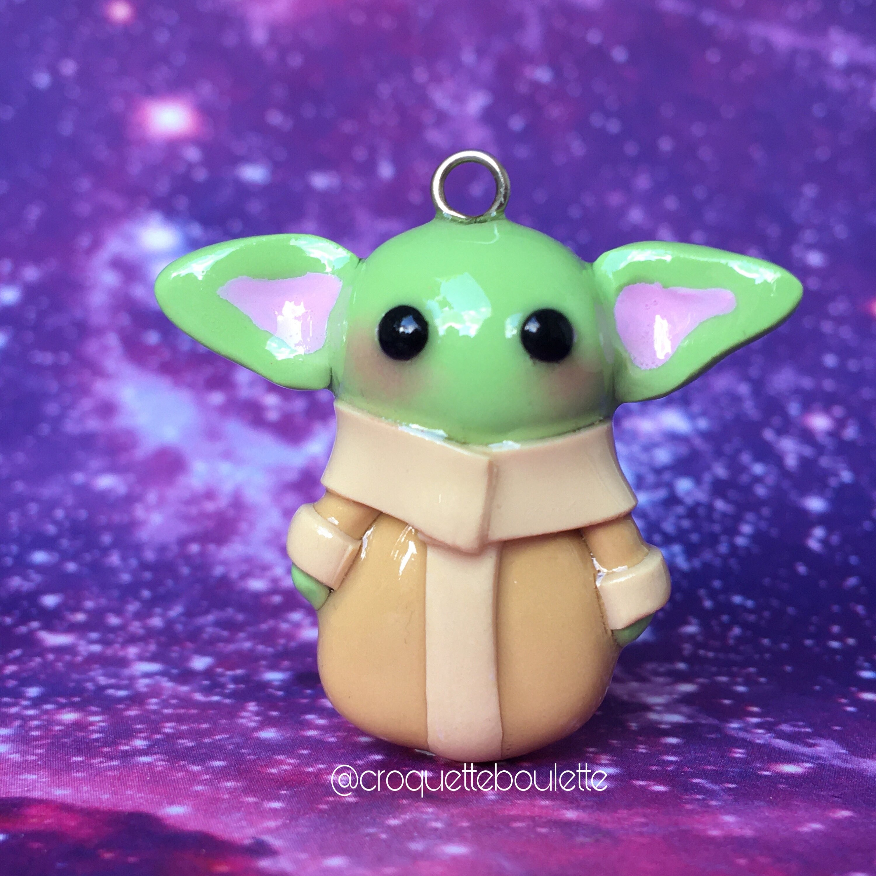 Mini Baby Yoda Keychain Handmade With Polymer Clay Fimo To Etsy
